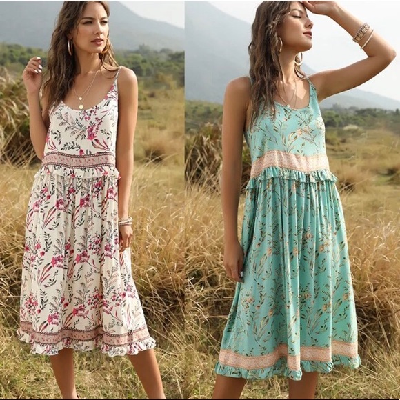 NEW! Boho, mint green floral,adjust strap, vintage vi… - Picture 7 of 11